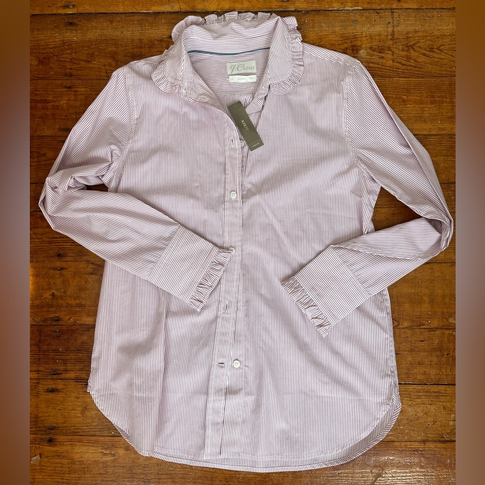 J. Crew Classic Button Up ruffle shirt
